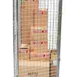 Roll acier zingué, 4 ridelles avec porte verrouillable, 660 x 760 mm, 400 kg