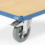 Roues à bandage caoutchouc élastique bleu gris