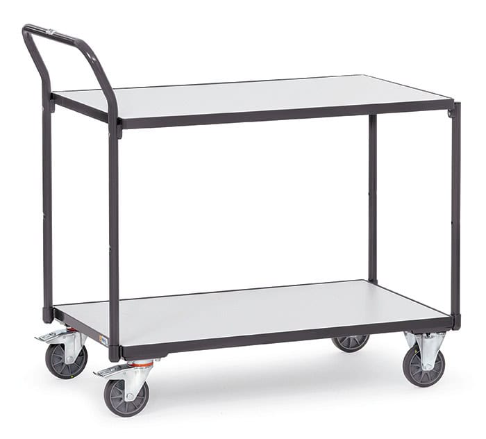 Chariot ESD 2 plateaux à dossier de poussée