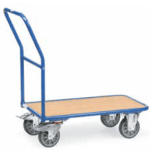 Chariot de magasin à dossier de poussée
