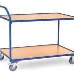 Servante 300 kg, 2 plateaux avec barres de poussée