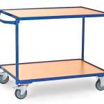 Servante 300 kg, 2 plateaux avec barres de poussée