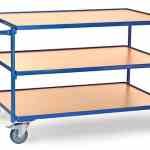 Servante 300 kg, 3 plateaux avec barres de poussée