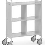 Chariot de bureau gris avec séparation