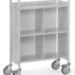 Chariot de bureau gris, cloison + séparation