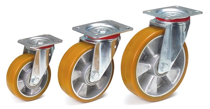 Roue pivotante à bandage polyuréthane