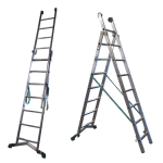 Échelle aluminium 2 plans, 5 + 6 échelons, 150 kg