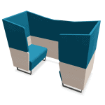 Box Amity 2 Banquettes - Structure : AC Acacia - Panneaux : C77 SYLVERTEX Turquoise - Banquette : C77 SYLVERTEX Turquoise