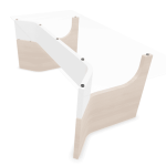 BUREAU 190X90-PLATEAU VERRE (ACACIA/BLANC/VERRE)
