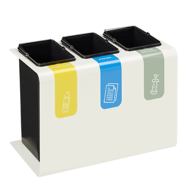 Corbeille de tri sélectif 3x15l yc 5 stickers