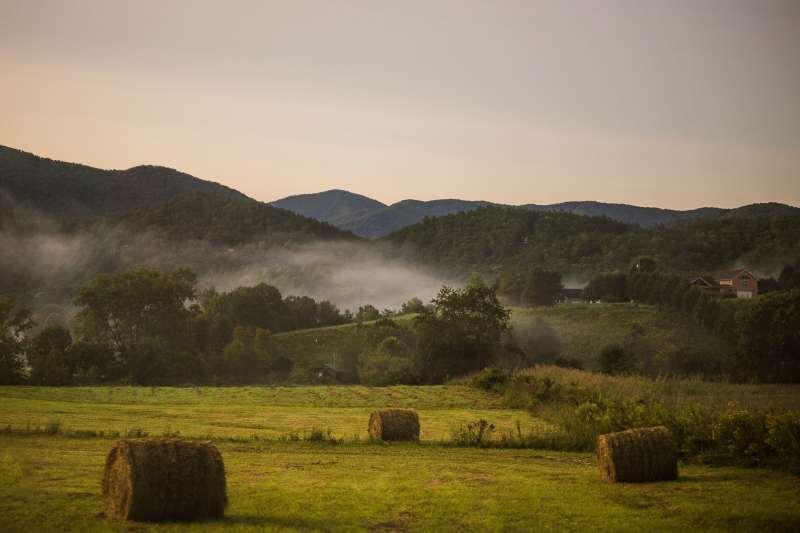 Morning Fog As the sunrises of the Great Smoky Mountains