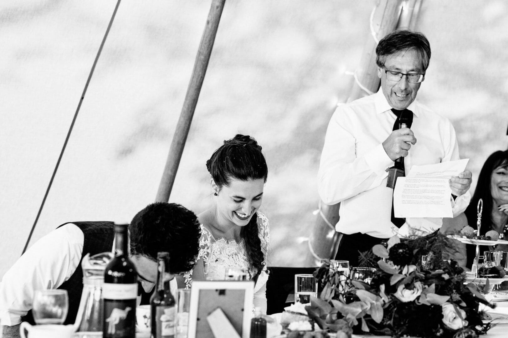 Tipi wedding speeches