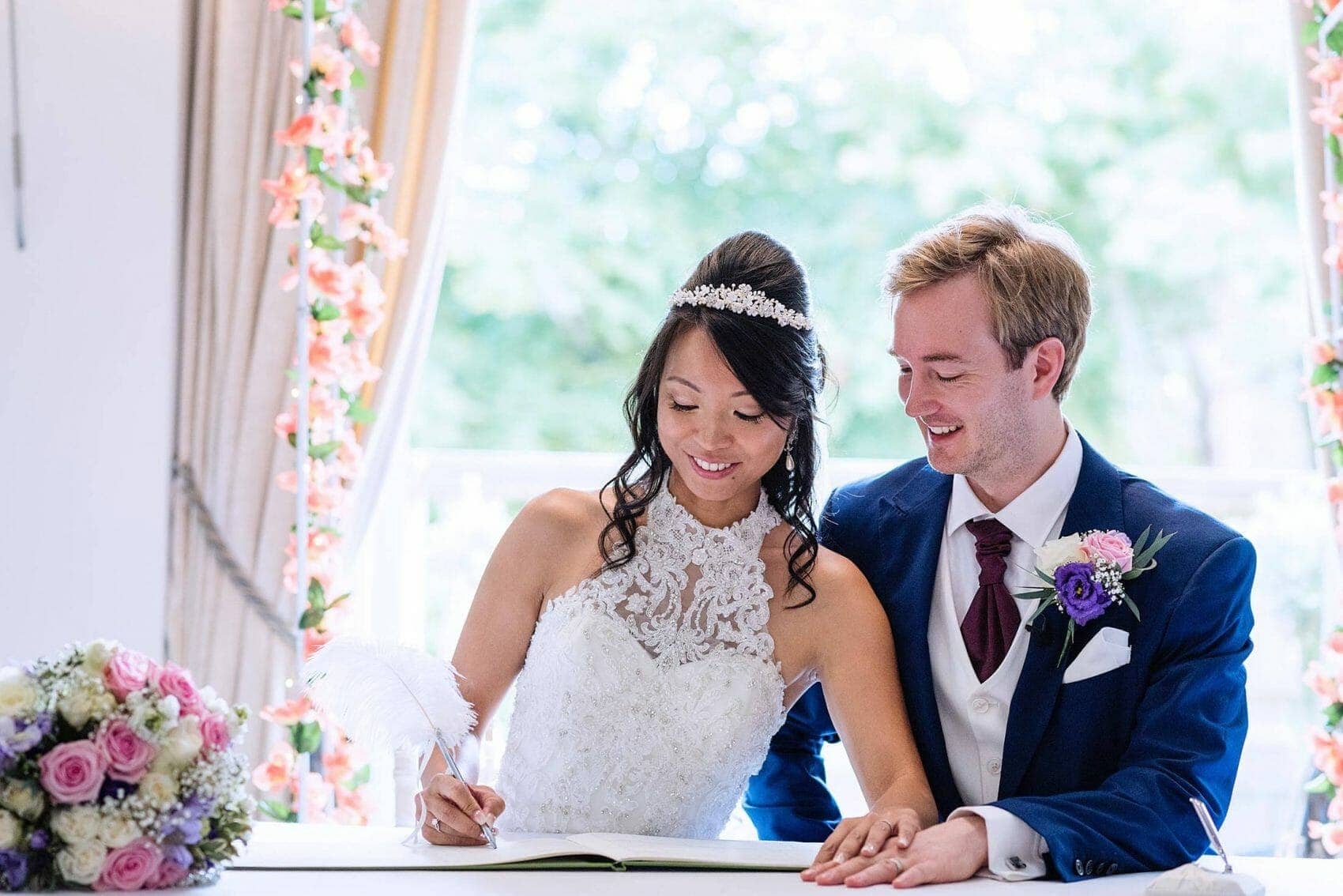 Signing the wedding register