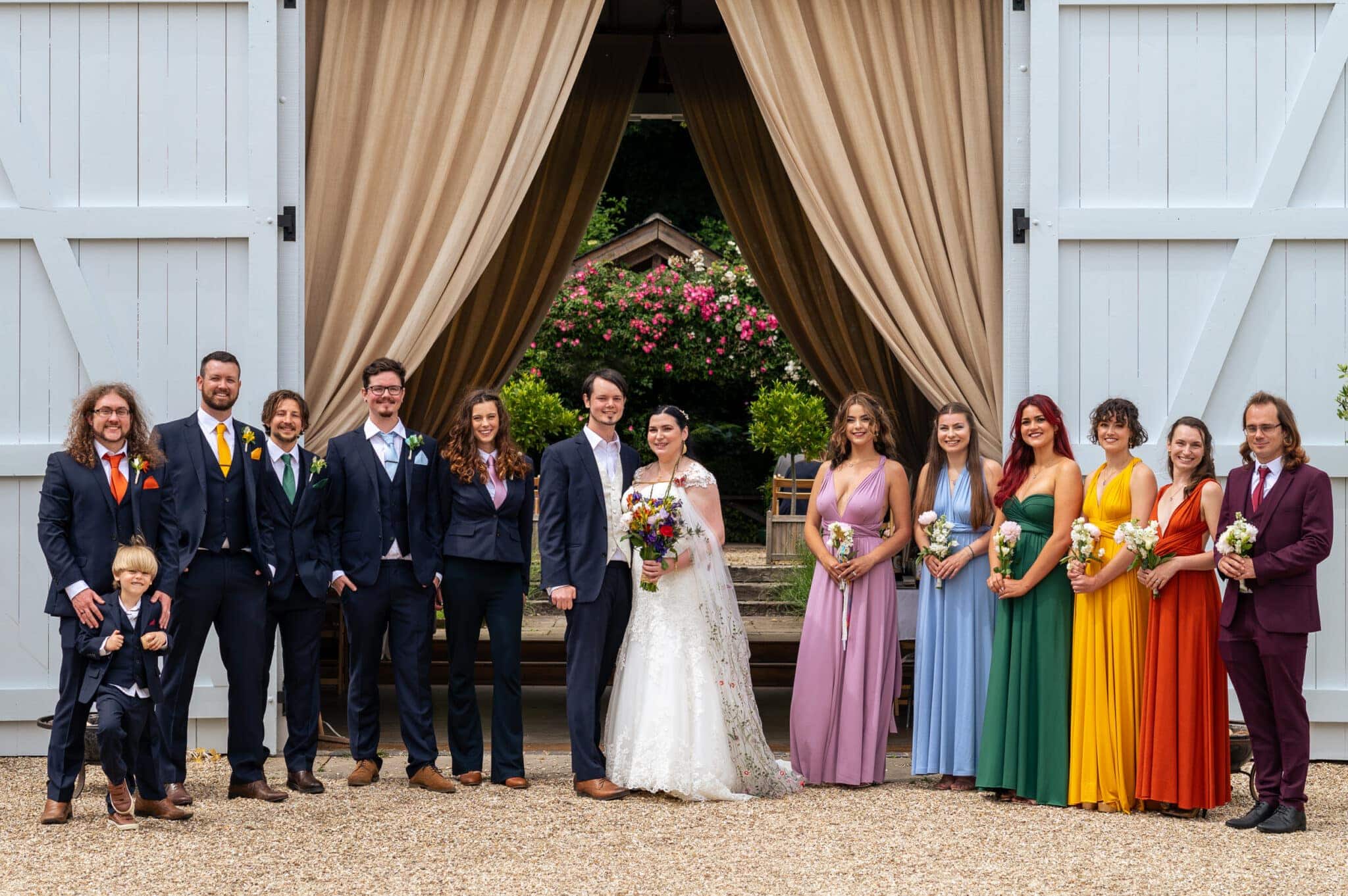 inclusivity at Ashley Wood Farm wedding with a rainbow of colour