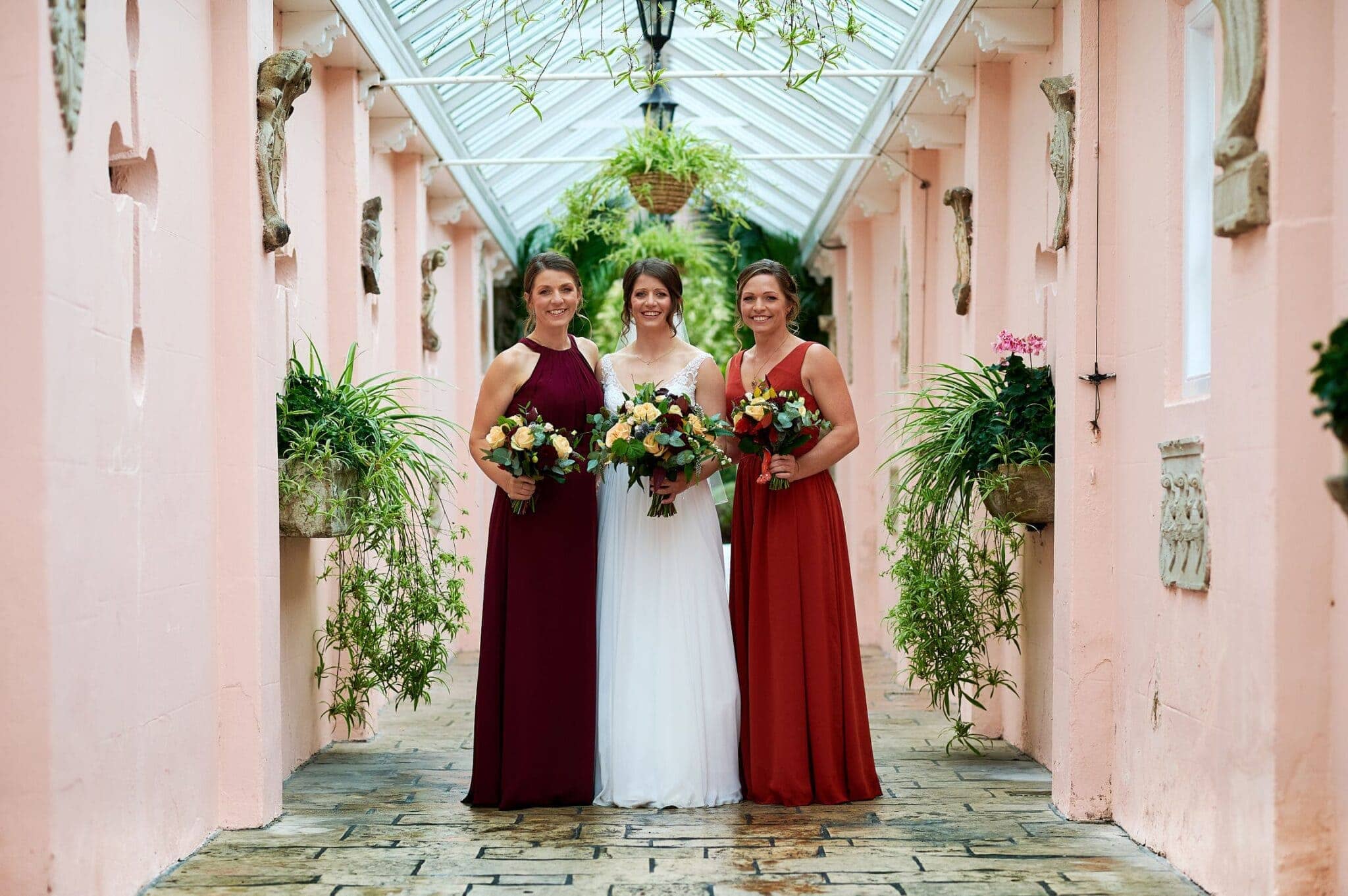 Bride and bridesmaids at Brownsea Island wedding