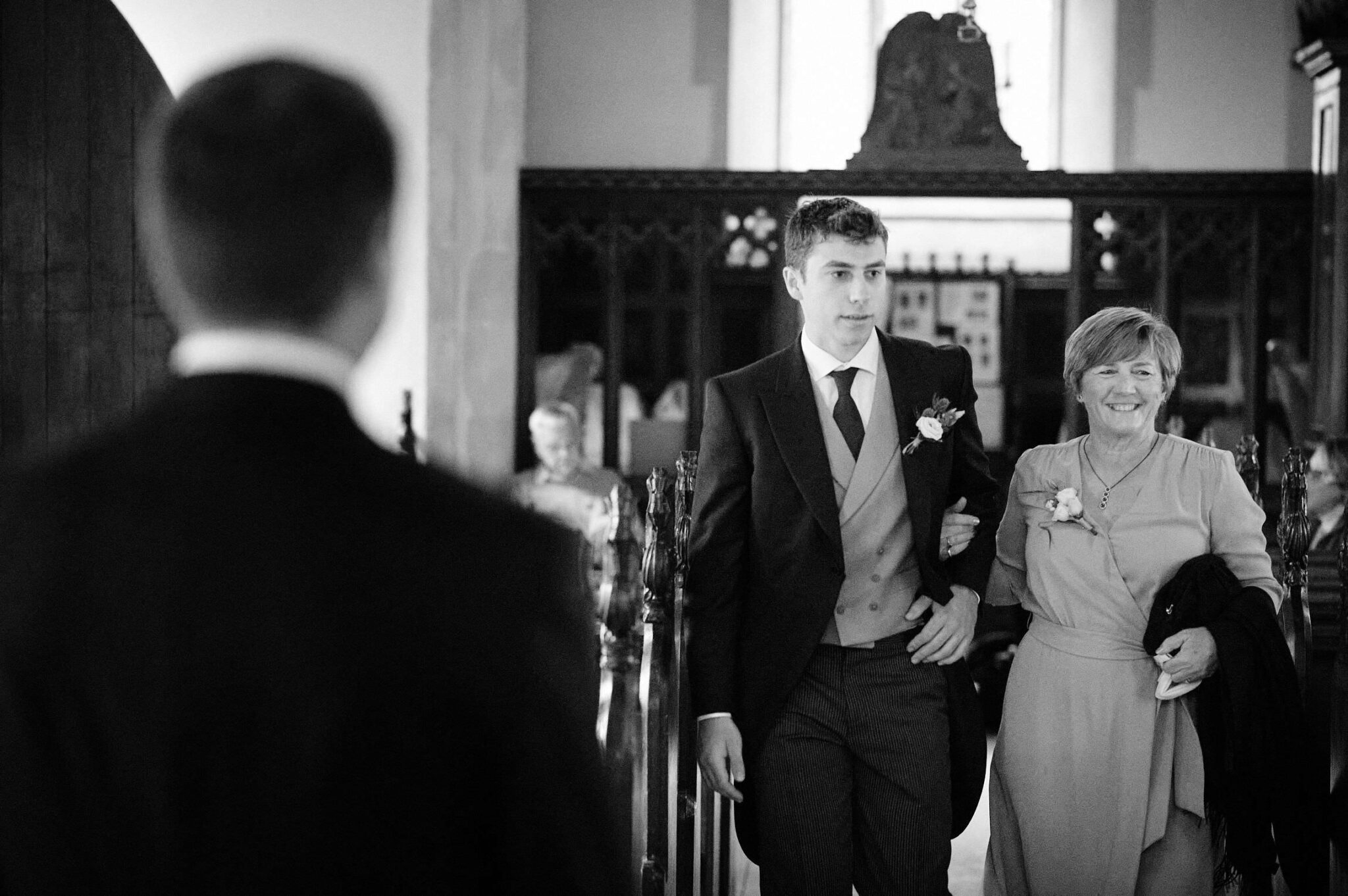 Walking the aisle at Brownsea Island wedding