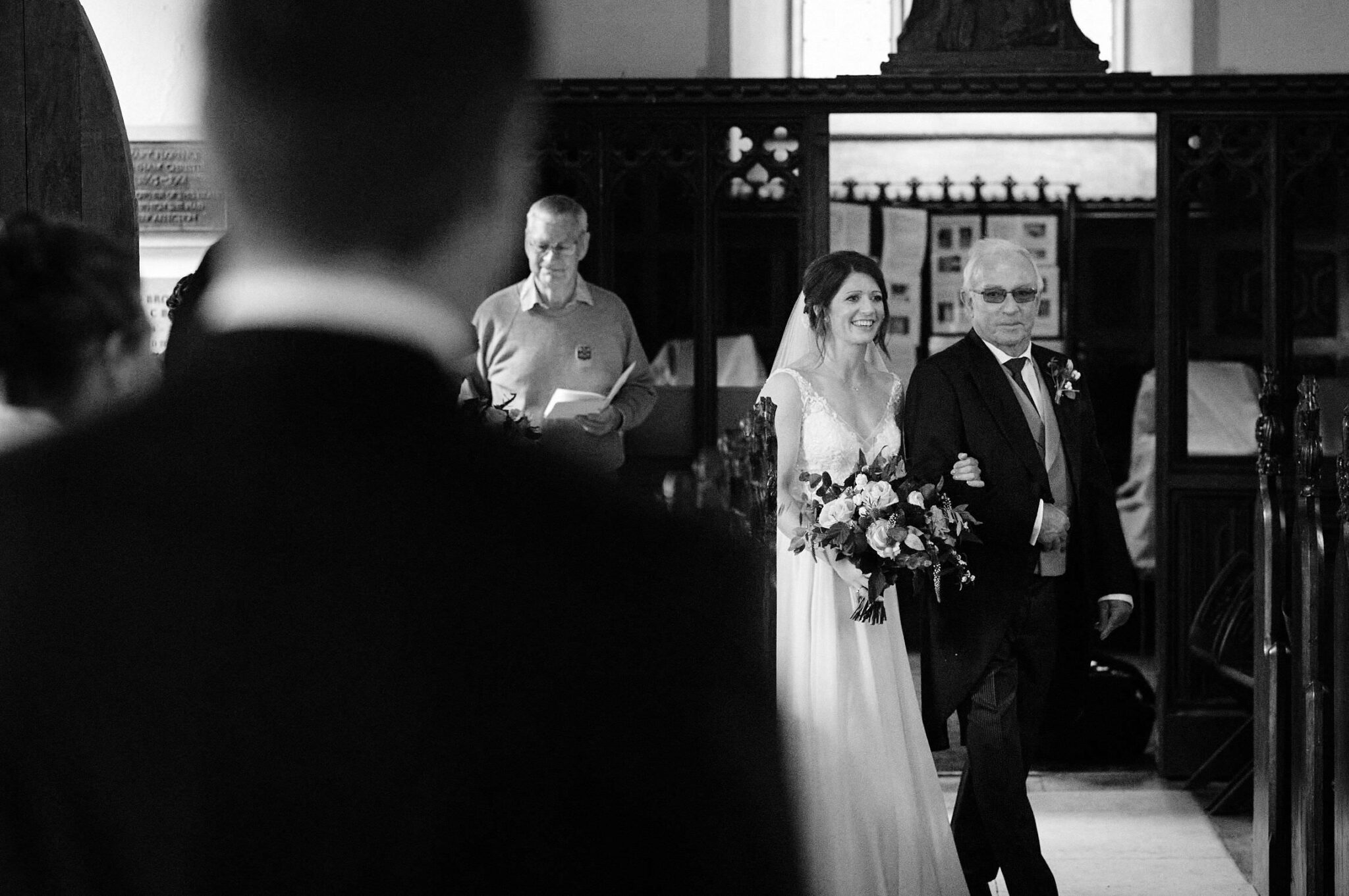 Bride arrives at Brownsea Island wedding