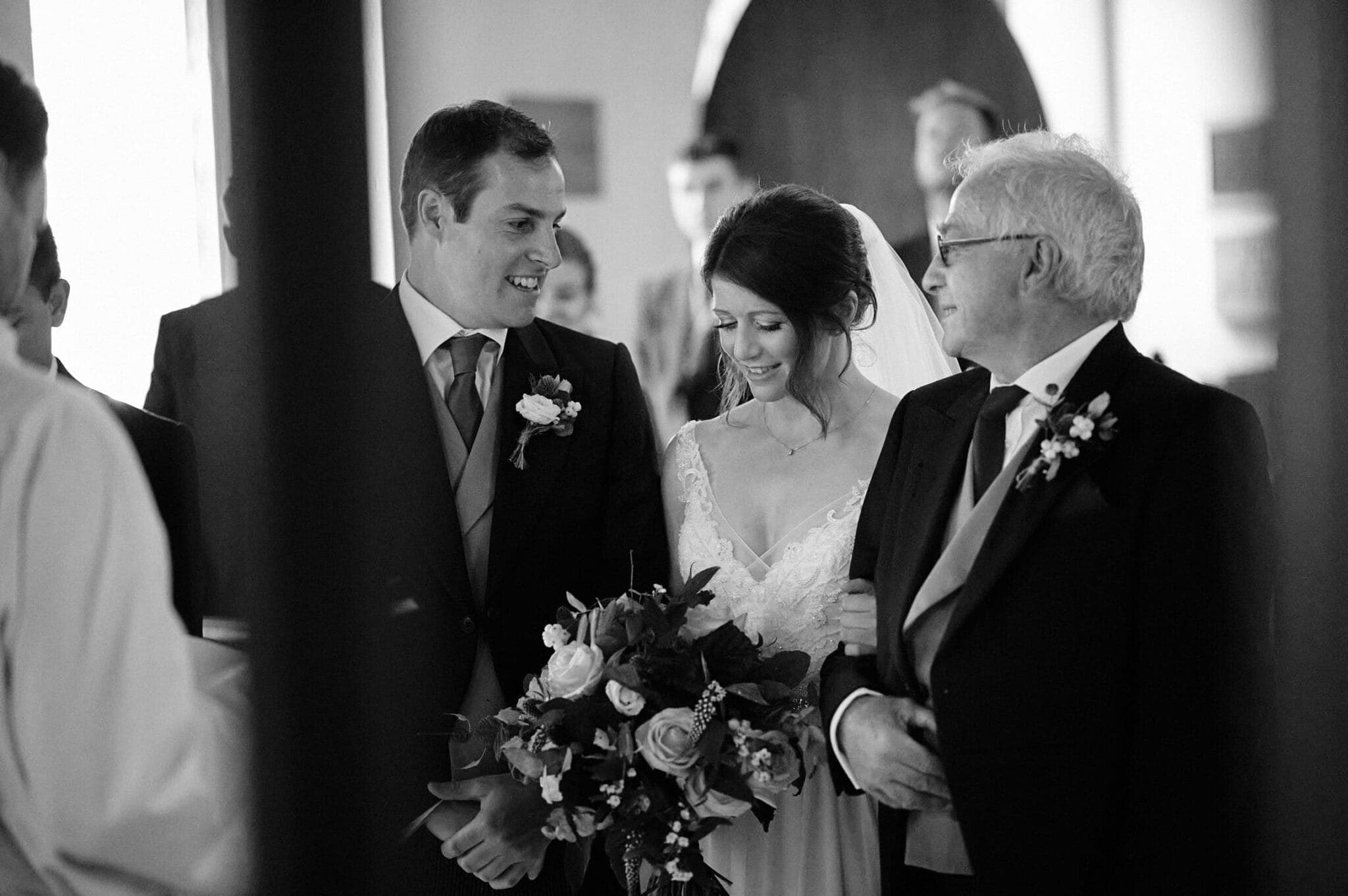 Father gives away bride at Brownsea Island wedding