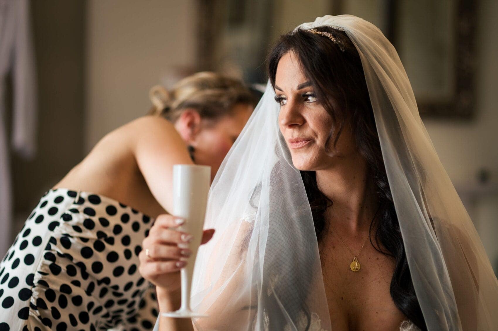 a calm bride at Abbots Court wedding venue