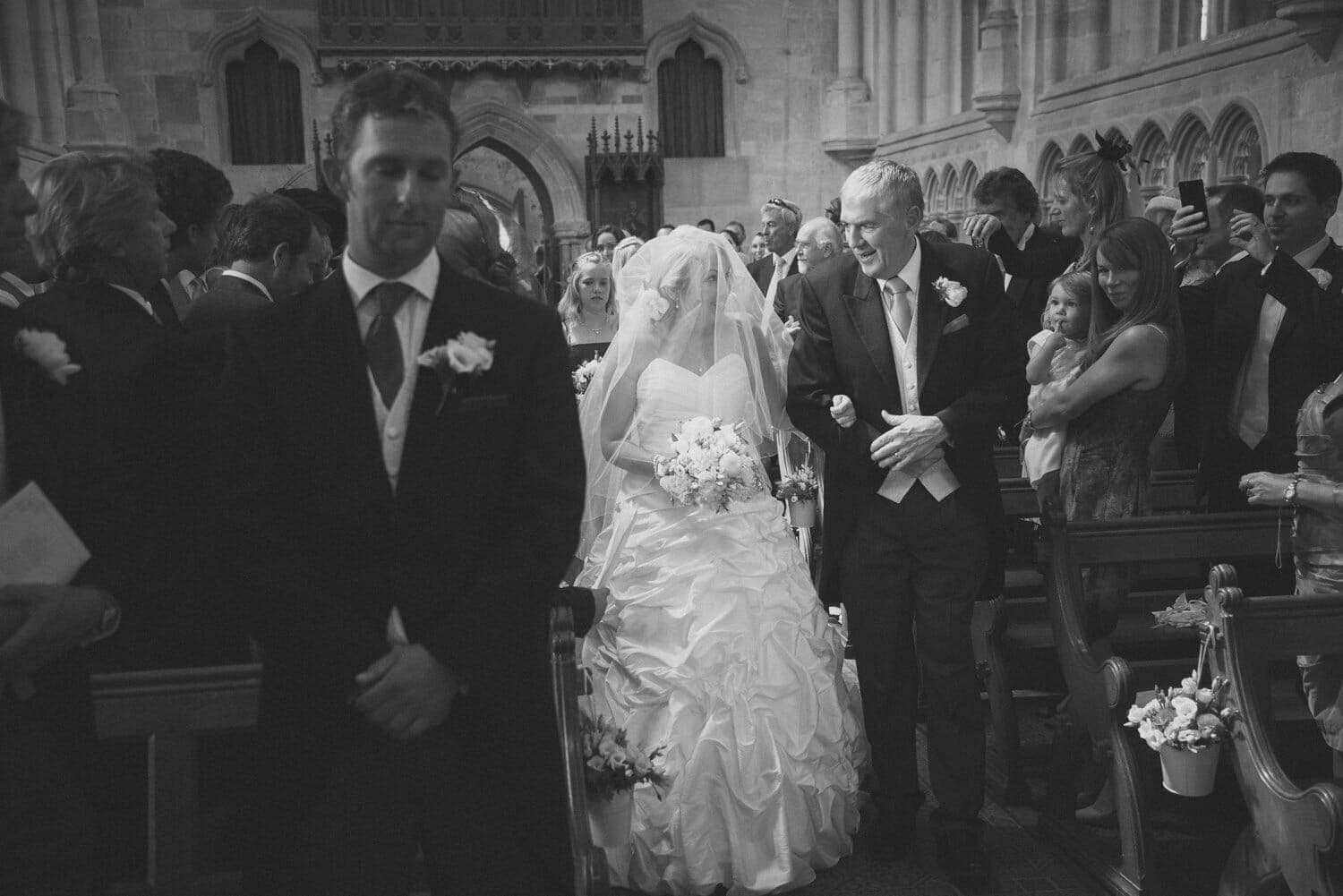 walking the aisle at Milton Abbey