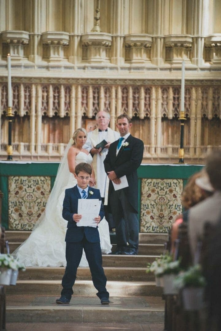 Reading at Milton Abbey Wedding