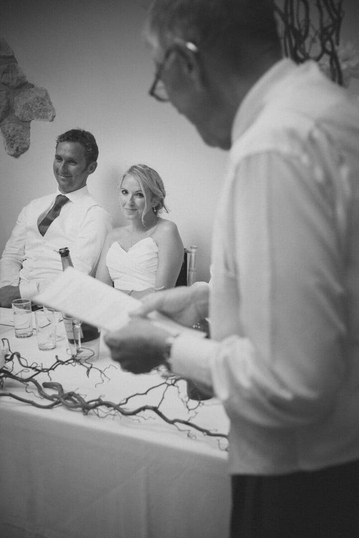 bride watching speech