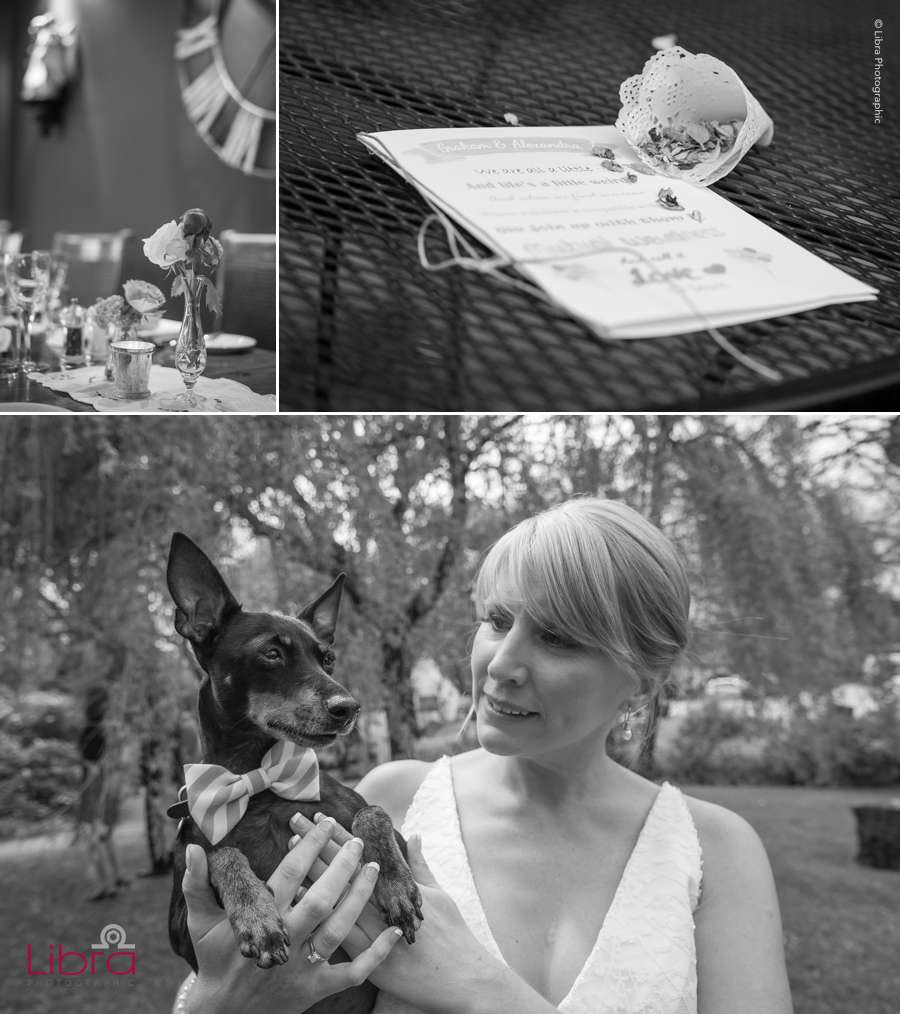 Bride takes her dog to her wedding at the Mill-Gordleton