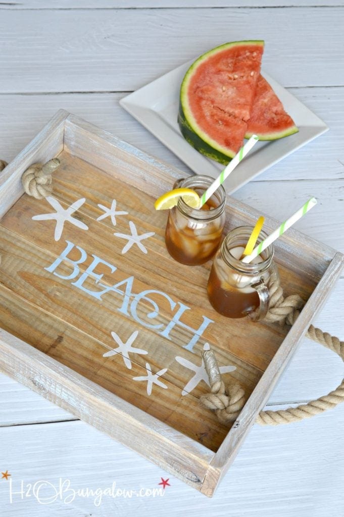 Wooden Beach Themed Tray