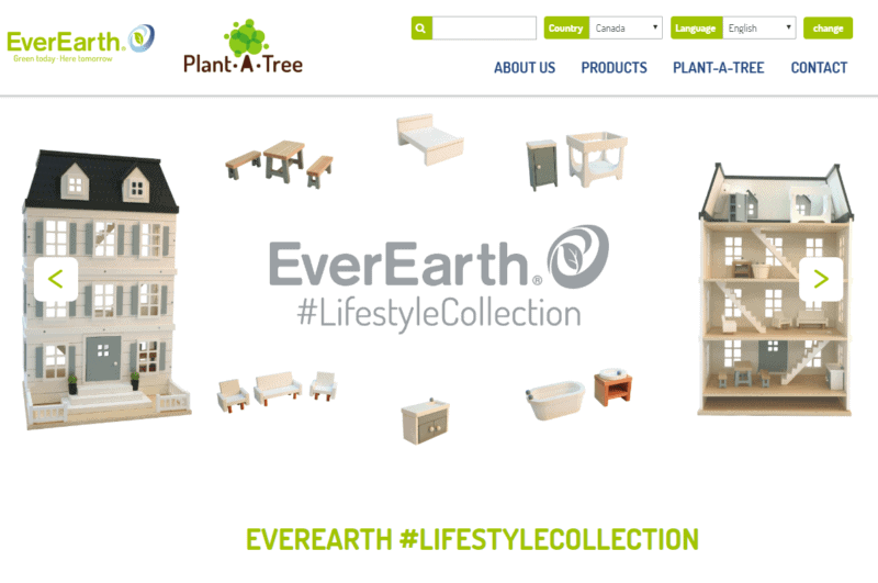 eco-friendly brand ever earth homepage