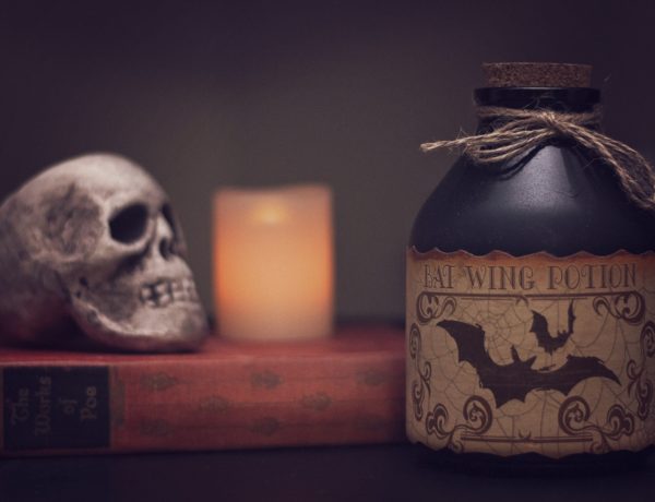 DIY halloween decor using repurposed bottle
