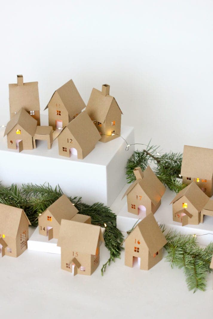 DIY paper houses advent calendar