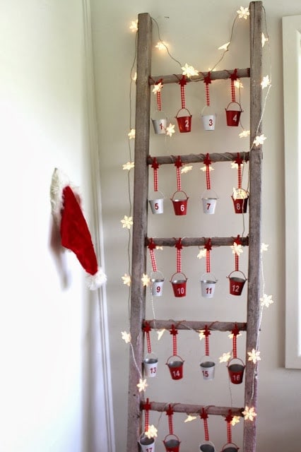 DIY ladder reusable advent calendar