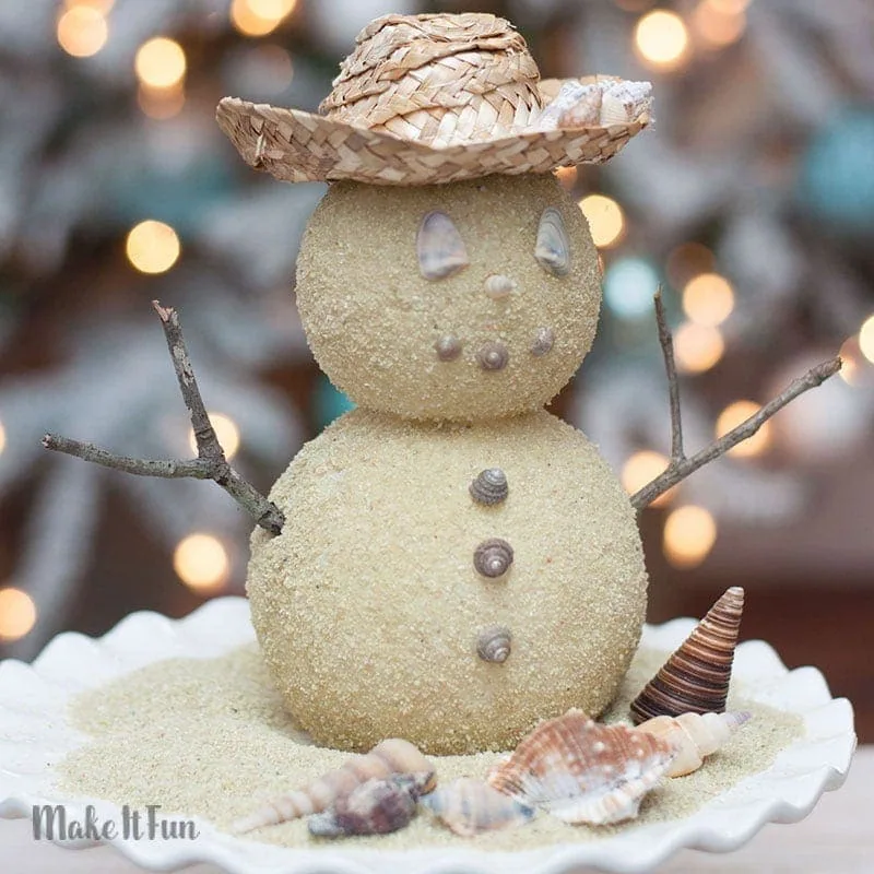 DIY Beach Sand Snowman