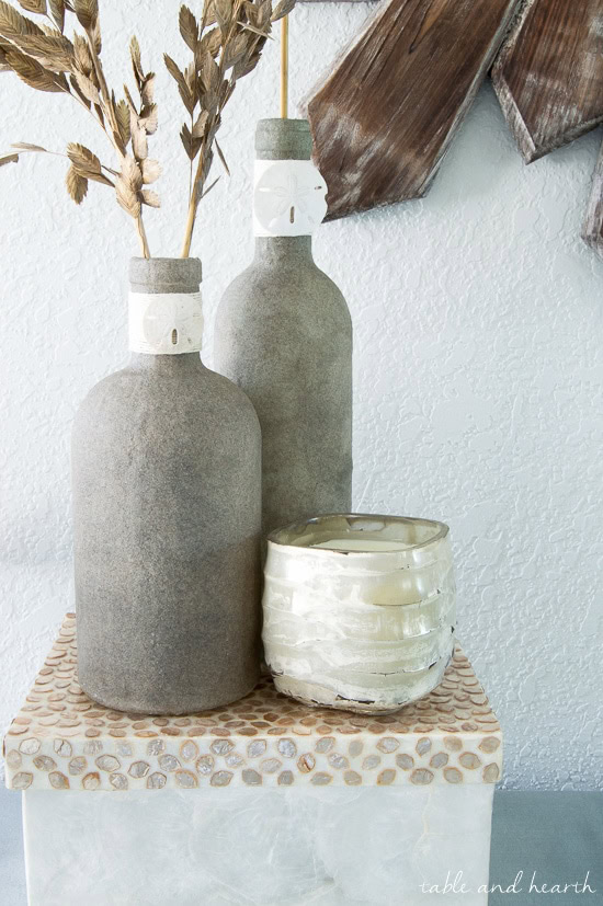 DIY Sand Covered Bottles