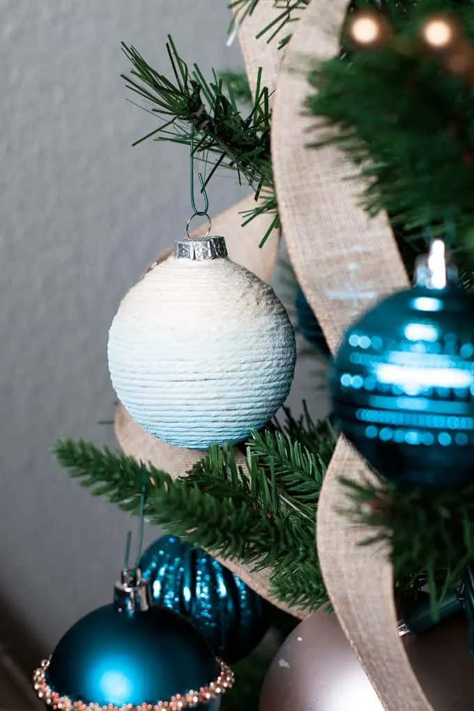 Painted Twine DIY Christmas Ornament