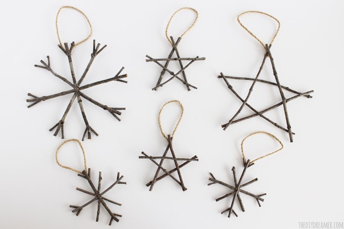 Natural twig tree ornaments