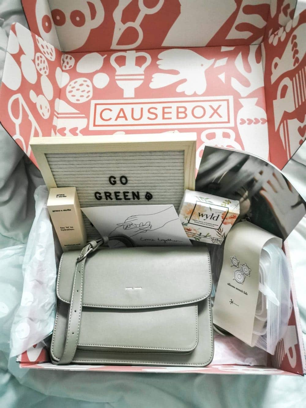 causebox subscription box showing various sustainable products