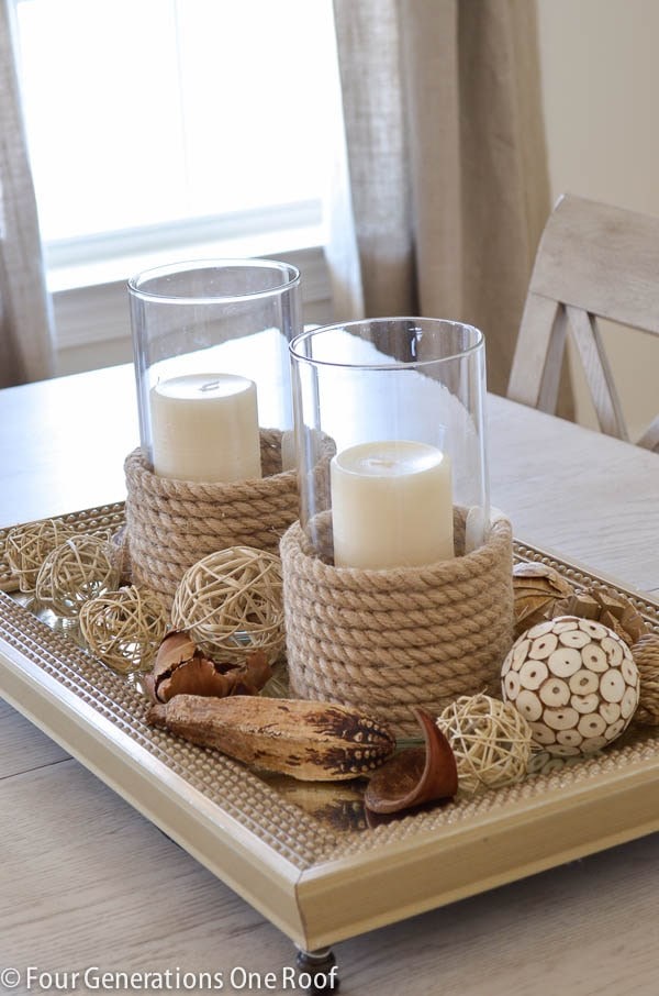 DIY rope candle holders