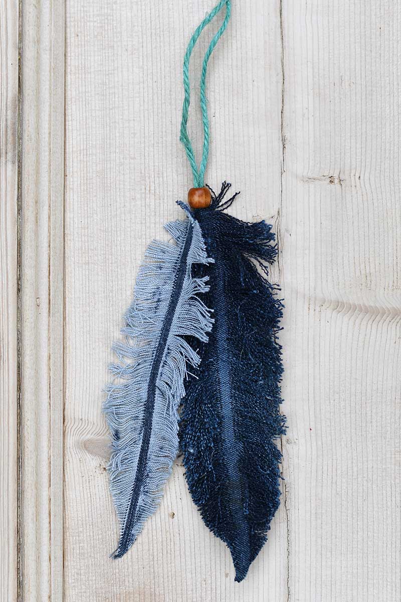 Denim Feather Wall Decor