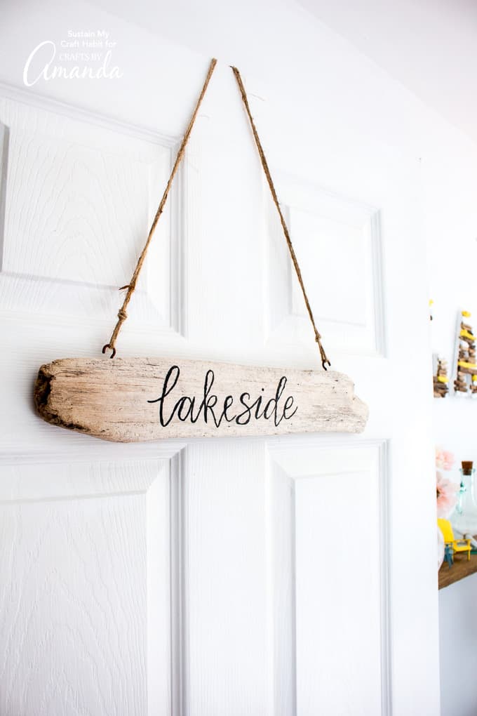 DIY driftwood sign