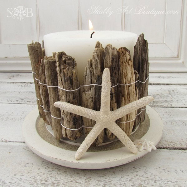 Driftwood candle holder