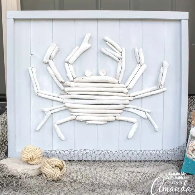 driftwood crab art DIY 