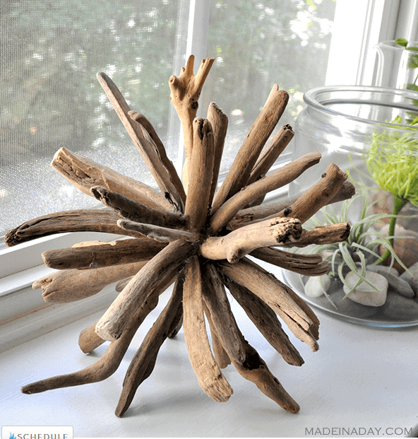 Driftwood orb decoration