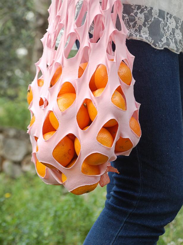 Produce Bag made from repurposed clothing