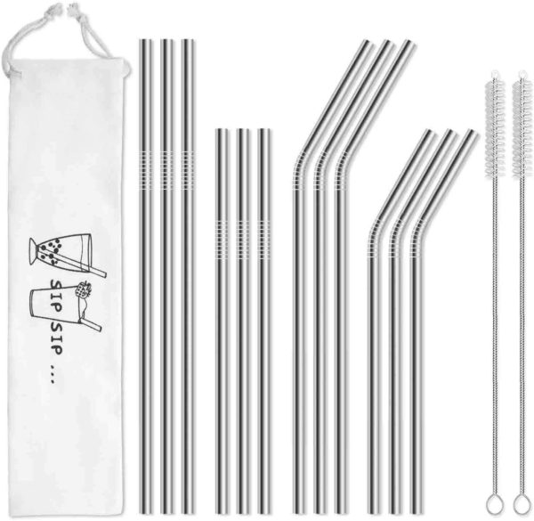 zero-waste stainless steel straws on amazon