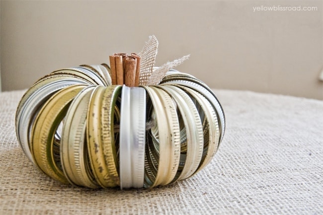 DIY mason jar canning ring pumpkin