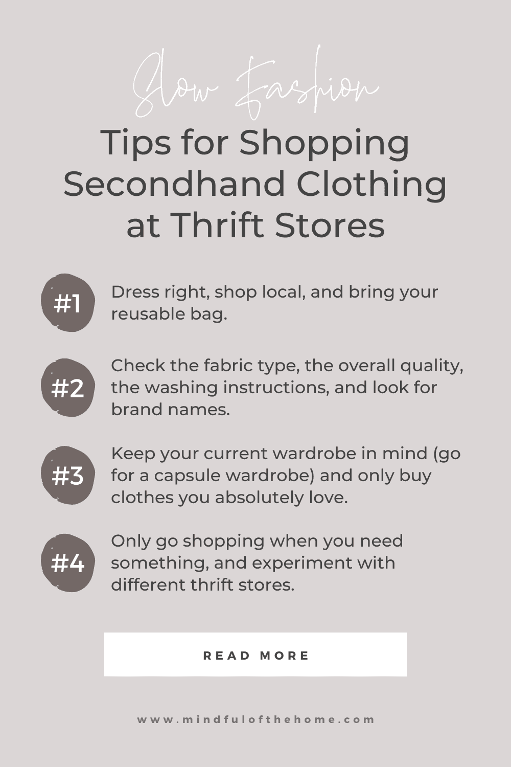 slow fashion tips for shopping secondhand clothing at thrift stores