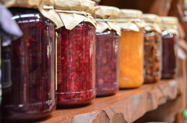 preserved food on shelf