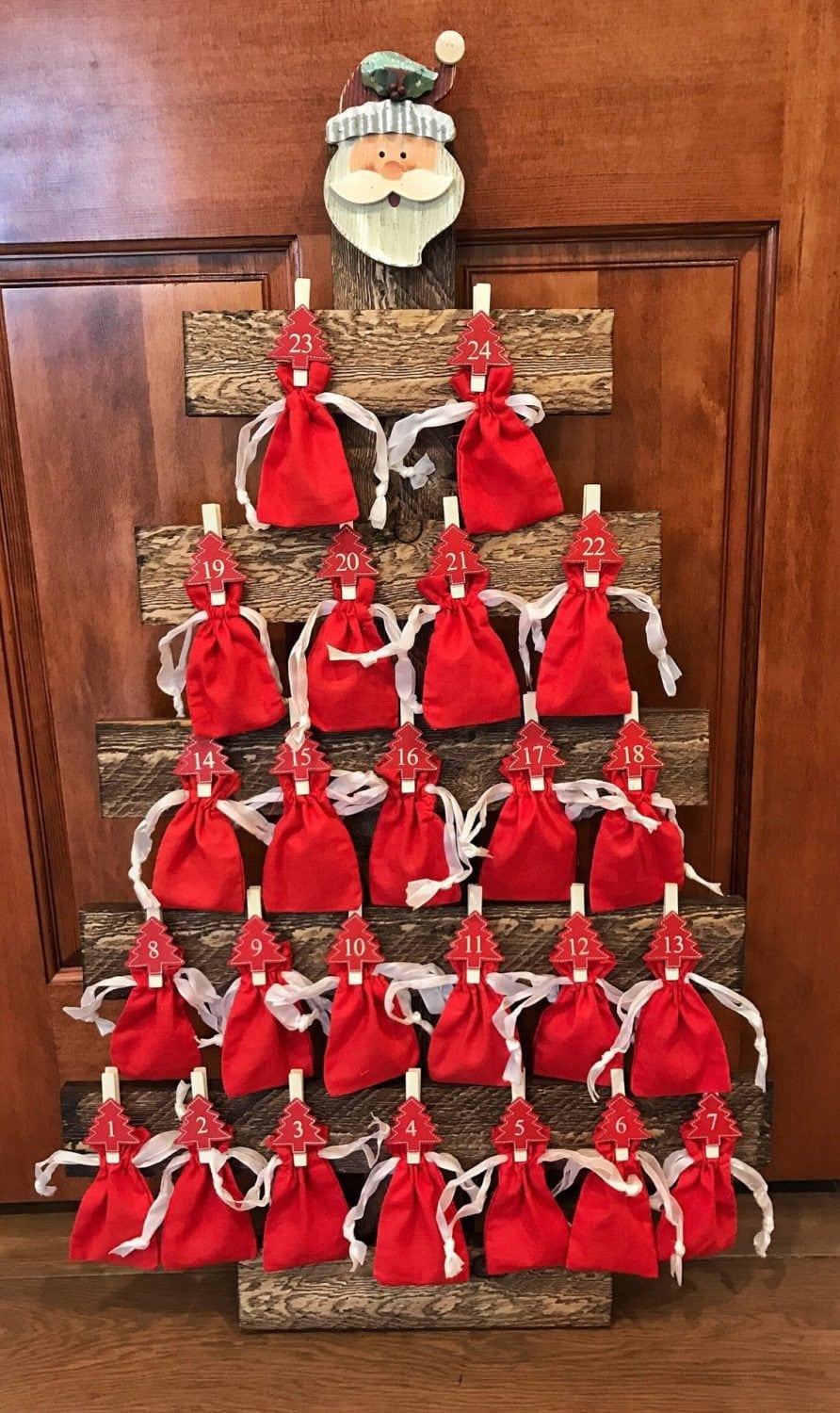 reusable christmas tree advent calendar with gift bags