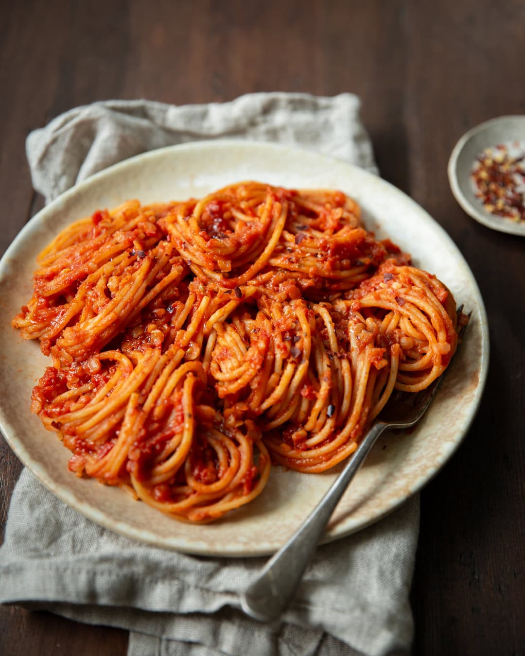 Linsepasta i en enkel kasserolle